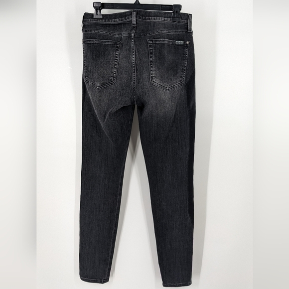 7 FOR ALL MANKIND super skinny dark gray black western studded jeans - Picture 5 of 8